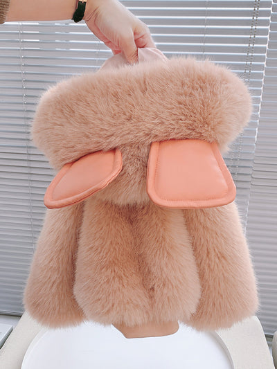 Chaqueta Acolchada con Capucha y Pelaje Sintético para Niñas - Image 3