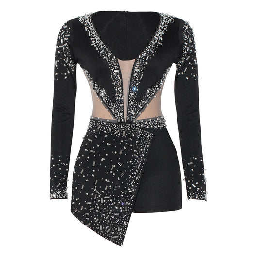 Jumpsuit Ajustado con Escote en V y Detalles de Brillantes - Image 11