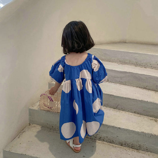 Vestido Niña Lunares Grandes con Mangas Abullonadas - Image 2