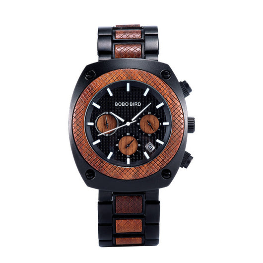 Reloj de Madera Multifunción con Tres Esferas de Cuarzo - Image 9