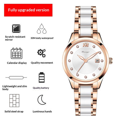 Reloj Elegante para Mujer Cerámica Resistente al Agua Diseño Minimalista - Image 6