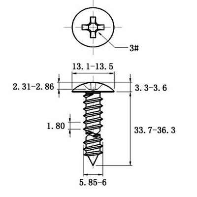 Tornillo Autorroscante de Acero Inoxidable Cabeza Ancha Tipo Champiñón - Image 56