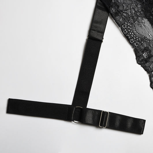 Body Enterizo de Encaje con Anillo en los Pies y Costuras Creativas - Image 5