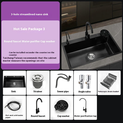 Fregadero de Acero Inoxidable Nano con Acabado Espejo para Cocina y Lavado - Image 8