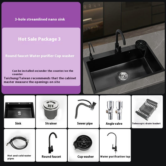 Fregadero de Acero Inoxidable Nano con Acabado Espejo para Cocina y Lavado - Image 8