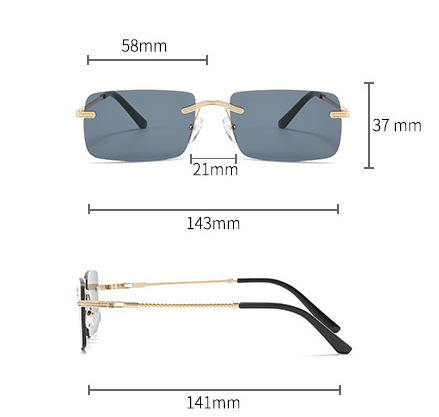 Gafas de Sol Cuadradas Sin Marco - Estilo Moderno para Hombre y Mujer - Image 10