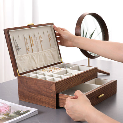 Caja de Joyas de Madera Nogal Negro Lujo Artesanal - Image 9