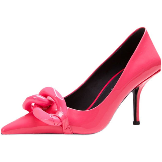 Tacones Charol Punta Fina Colores Caramelo - Elegancia Versátil - Image 2
