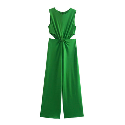 Jumpsuit de Cintura Alta con Nudo Anudado para Mujer - Image 7