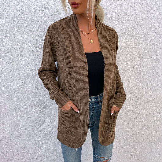 Suéter Tejido para Mujer con Bolsillos Curvos y Dobladillo Elegante - Image 20