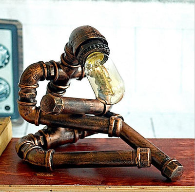 Lámpara Nocturna Regulable Diseño Robot Hierro Forjado Estilo Retro - Image 8