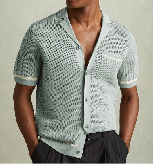 Polo Cubano de Manga Corta en Punto para Hombre - Estilo Verano - Image 20