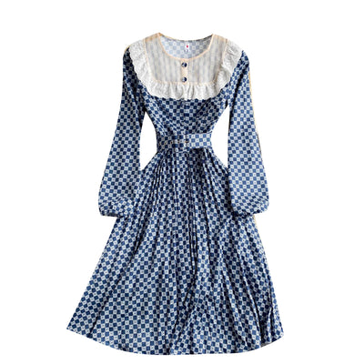 Vestido Falda Escocesa Ajustada Estilo Palacio con Mangas Abullonadas - Image 6