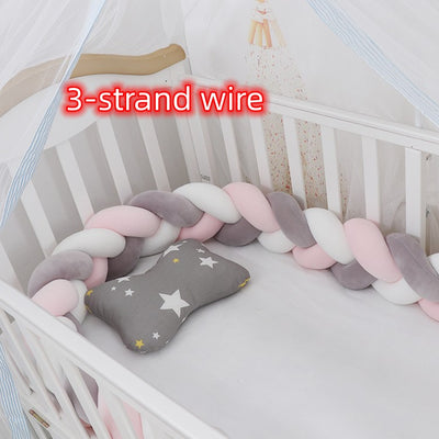 Protectores de Cuna Trenzados Alargados con Almohada Decorativa - Image 59