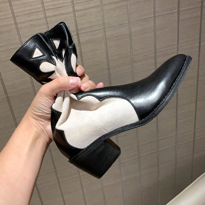 Botines de Tacón Bajo Punta Afilada con Estampado Lácteo - Image 18