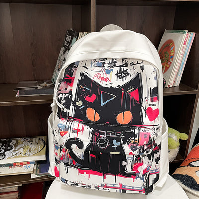 Mochila para Chicas Estilo Harajuku con Graffiti Personalizado, Simple y Versátil - Image 7