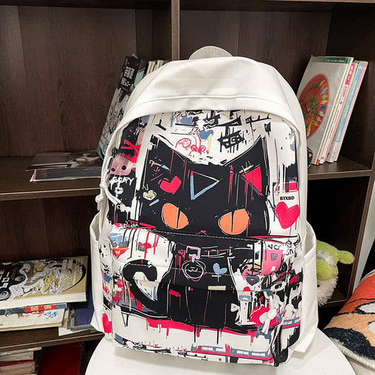 Mochila para Chicas Estilo Harajuku con Graffiti Personalizado, Simple y Versátil - Image 7
