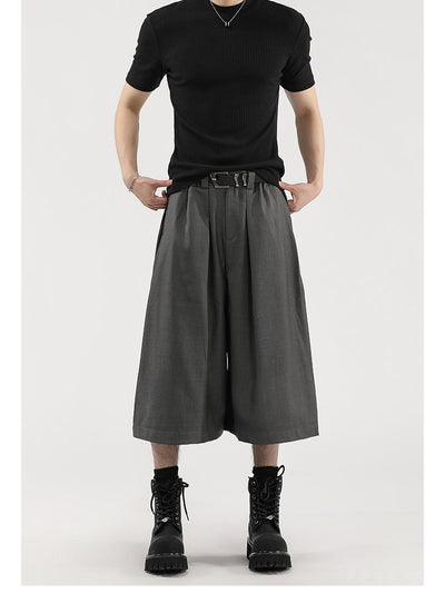Pantalones Cortos de Vestir con Pliegues y Caída Ancha para Hombre - Image 12