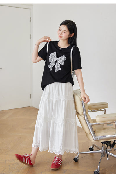 Blusa Corta con Encaje Mariposa - Camiseta Elegante y Versátil - Image 11