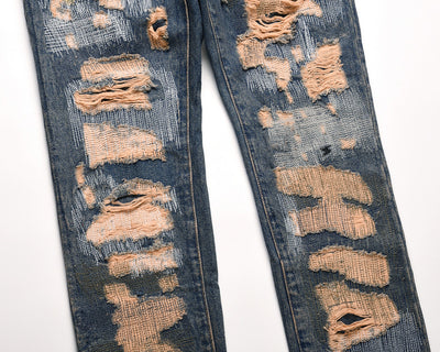 Pantalones Vaqueros con Parche Bordado God Cow Destroyed - Image 5