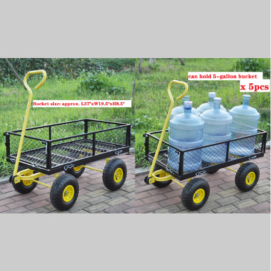 Carrito de Jardín de Acero con Asa Giratoria y Laterales Desmontables - Image 7
