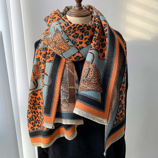 Bufanda Estampado Leopardo Jacquard para Mujer - Image 7
