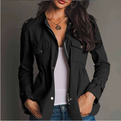 Chaqueta Cortavientos Entallada con Bolsillos para Mujer - Image 8