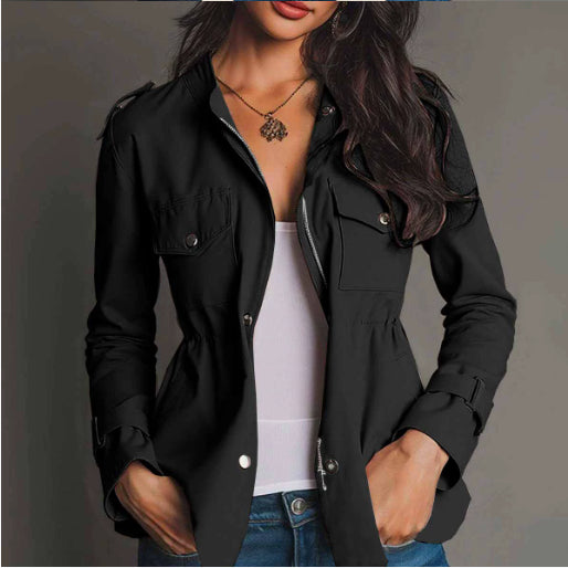 Chaqueta Cortavientos Entallada con Bolsillos para Mujer - Image 8