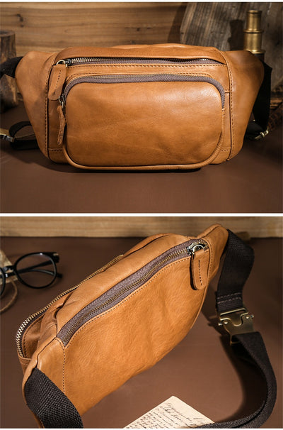 Bolsa Pecho Cuero Genuino Estilo Retro para Hombre - Image 15