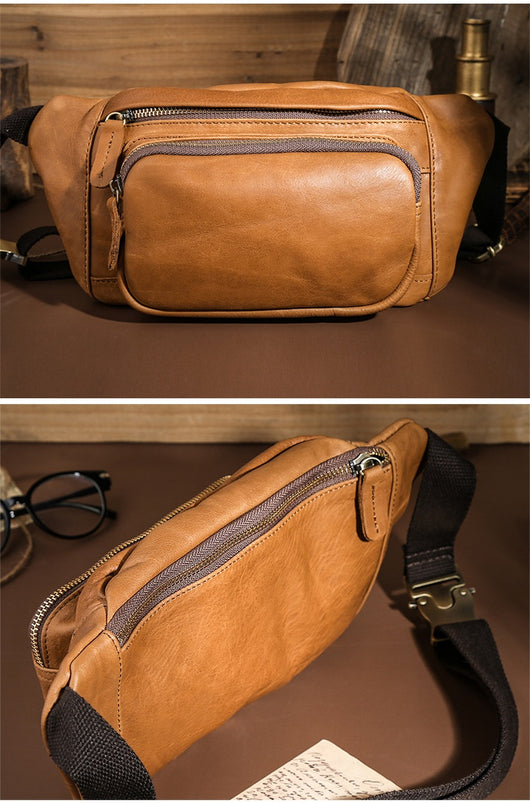 Bolsa Pecho Cuero Genuino Estilo Retro para Hombre - Image 15