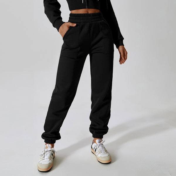 Pantalones Deportivos de Terciopelo Polar para Mujer - Corte Recto y Cómodo