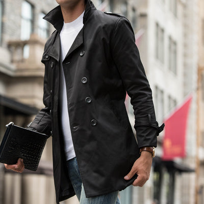 Abrigo Trinchera Casual para Hombre Largo Medio - Image 25