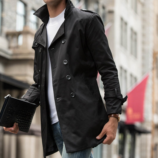 Abrigo Trinchera Casual para Hombre Largo Medio - Image 25