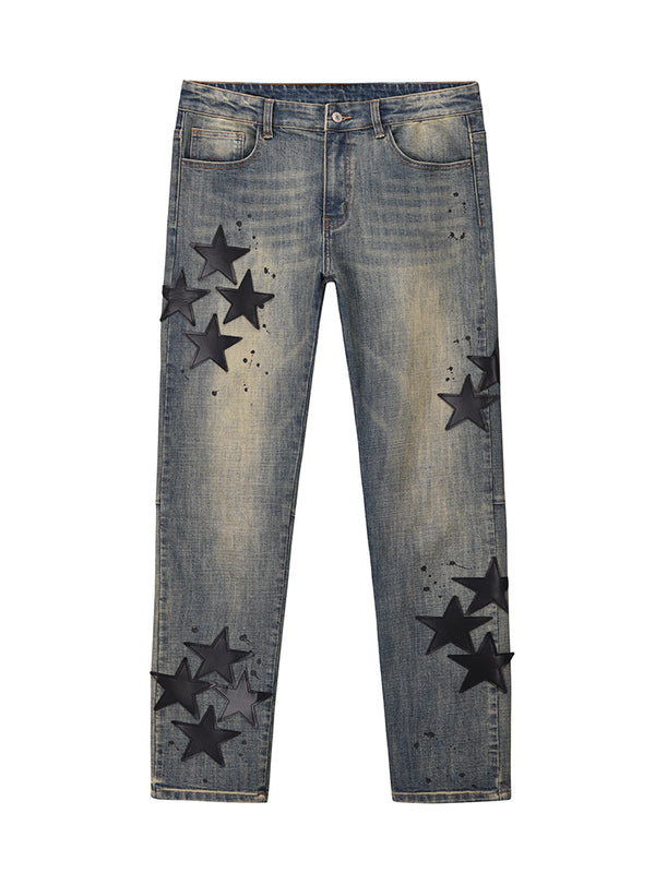 Jeans Slim Fit Estilo Industrial con Detalles de Estrella