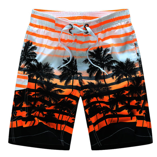 Shorts de Playa Holgados con Estampado de Palmeras y Rayas - Image 2