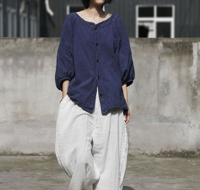 Cardigan de Lino con Mangas Murciélago para Mujer - Image 14
