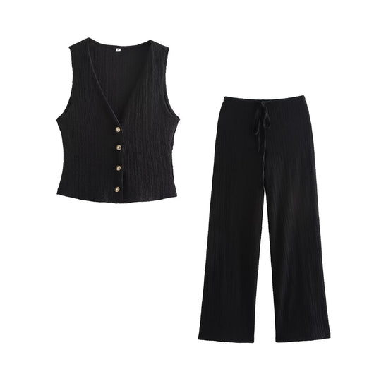 Conjunto Texturizado: Chaleco y Pantalón Recto - Image 33