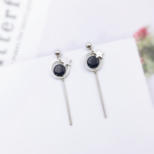 Aretes Coreanos Asimétricos con Flor de Perla y Moño - Image 65