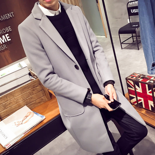 Abrigo de Lana Slim Fit - Elegante Gabardina Larga para Hombre - Image 2