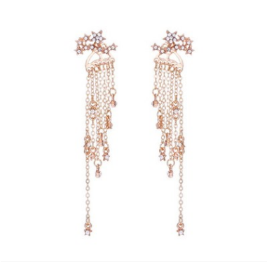 Pendientes Colgantes de Estrella con Borla Trasera - Image 8