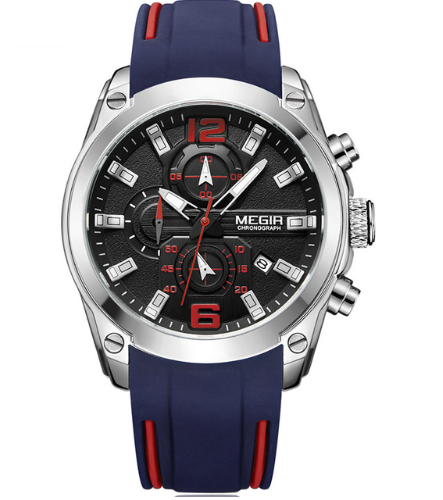 Reloj Deportivo Multifuncional de Silicona para Hombre con Movimiento de Cuarzo