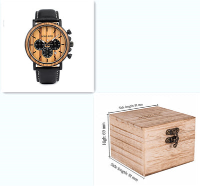 Reloj de Madera Multifunción con Tres Esferas de Cuarzo - Image 12