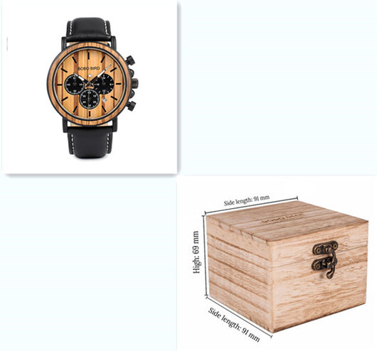 Reloj de Madera Multifunción con Tres Esferas de Cuarzo - Image 12