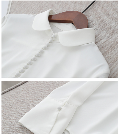 Blusa Ejecutiva de Gasa con Mangas Largas - Estilo Secretary Kim - Image 2