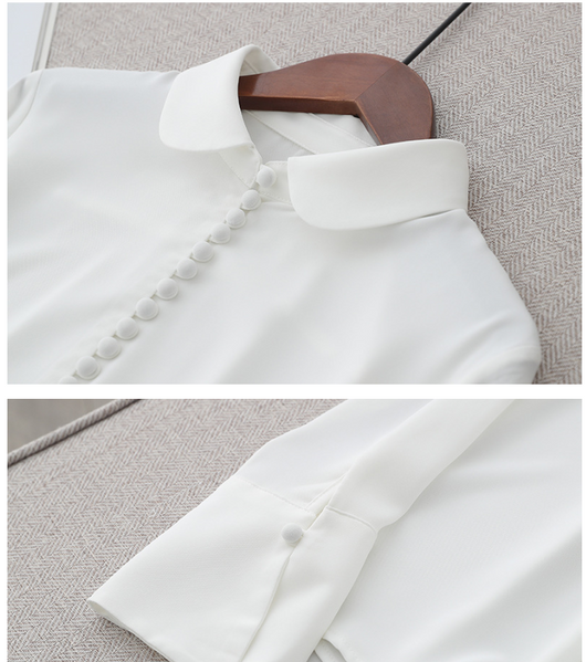 Blusa Ejecutiva de Gasa con Mangas Largas - Estilo Secretary Kim - Image 2