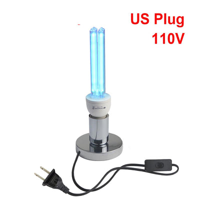 Kingrate 110V germicidal lamp bulb with a standard screw-in base, emitting a blue UV light for sterilization. - Image 8