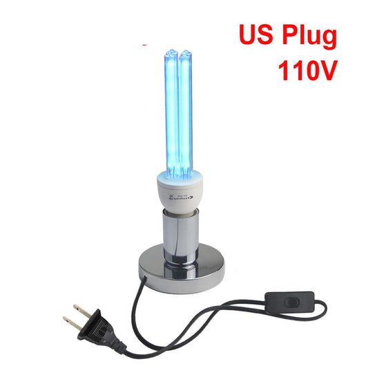 Kingrate 110V germicidal lamp bulb with a standard screw-in base, emitting a blue UV light for sterilization. - Image 8