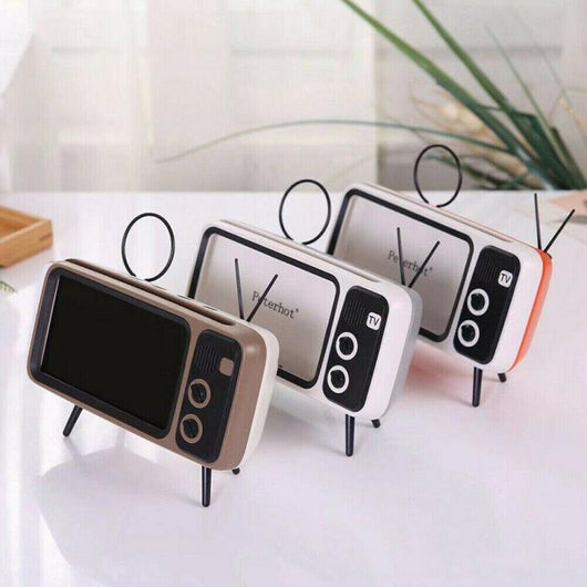 Parlante Bluetooth Retro con Soporte para Teléfono - Image 5