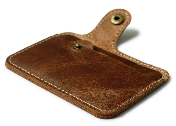 Cartera Minimalista de Cuero Genuino para Tarjetas