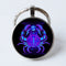 Twelve Constellation 25mm Time Gem Metal Keychain Cancer